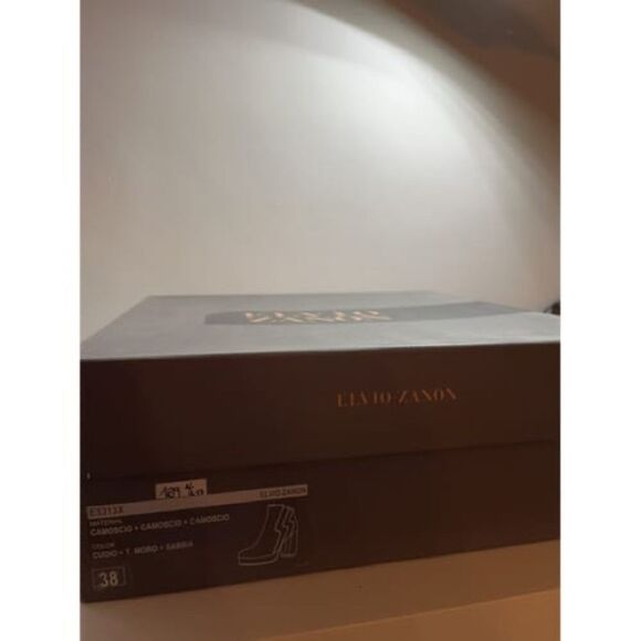 Elvio Zanon Suede Leather Lightning Strike Platform Boots Size 38 7.5 - Picture 4 of 6